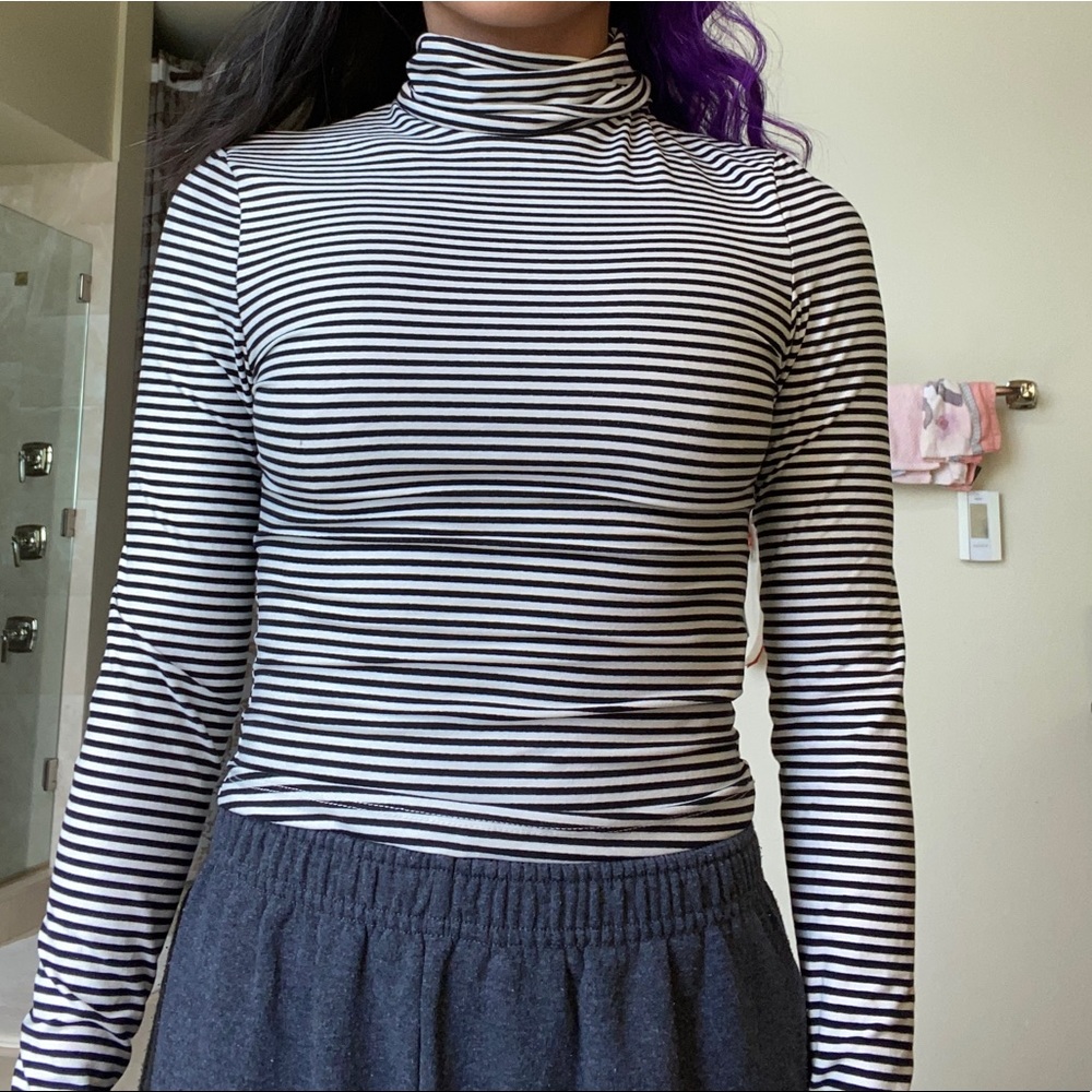 Shein Striped Turtleneck